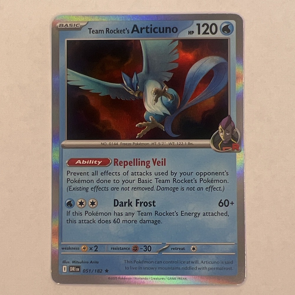 Team Rocket's Articuno 051/182 Holo Destined Rivals Blister Pack Promo NM